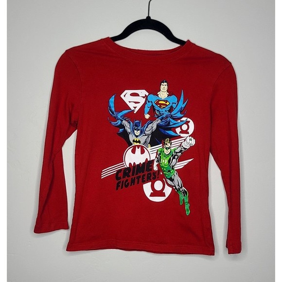 Justice League Crime Fighters Red Long-Sleeve | Superman Batman Green Lantern - Picture 6 of 10